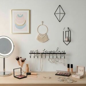 My Jewelry Black Wall Hook Rack - Decorative Home Wall Decor